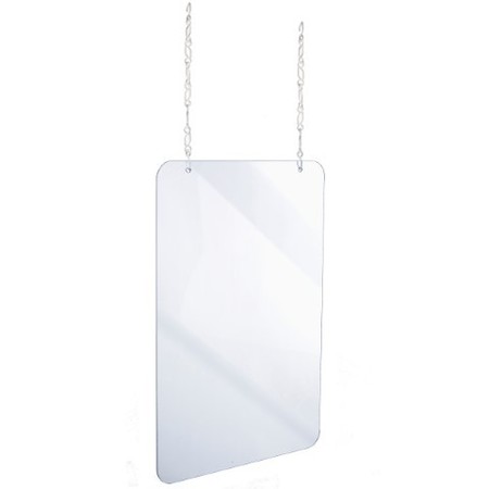 ALPINE INDUSTRIES 30"x 40"x 2"Clear Acrylic Sheet Hanging Protective Sneeze Guard ALP410-3040-H